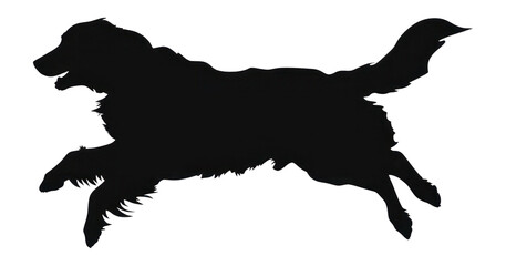PNG Golden retriever jumping silhouette illustration animal black.