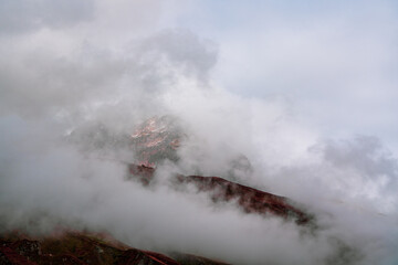 Panoramic view of the Alps along the Furka Pass in Switzerland.