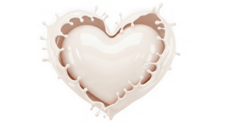 Heart shape milk splash for love concept