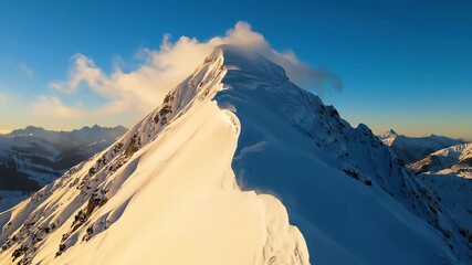 A person snowboarding down a steep, snow covered mountain peak in 4K UHD captures the essence of adventure seekers pushing limits and reaching new heights, perfect for outdoor recreation or.