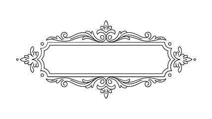 Elegant vintage ornate frame with filigree details and blank space for text