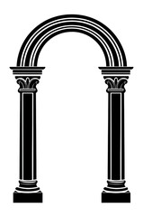Obraz premium PNG Simple arch pillar linear architecture illustration design.