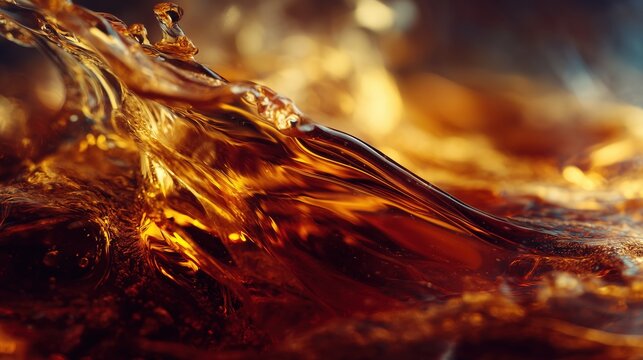 ultra premium macro photography , high definition photo of a rich textured liquid cognac