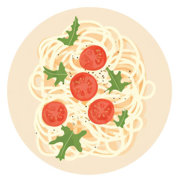 PNG Shimp spaghetti illustration pasta plate.