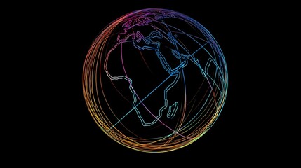 Abstract globe illustration with colorful lines a modern design element perfect for technology and global connection concepts