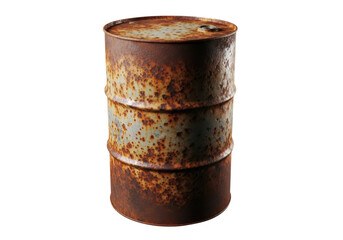 Obraz premium Rusty Old Oil Drum Isolated on Black Background