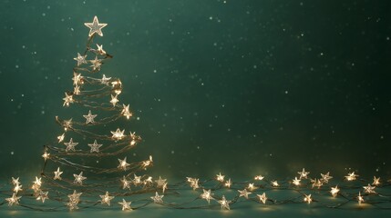 Obraz premium Árbol decorado por navidad, el fondo es verde