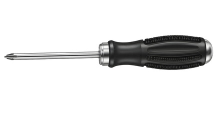 Phillips head screwdriver, black ergonomic rubber handle tool