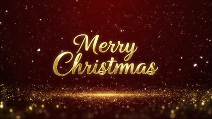 Radiant golden Christmas wishes sparkling on a deep crimson backdrop, creating a festive and elegant holiday greeting for seasonal celebrations