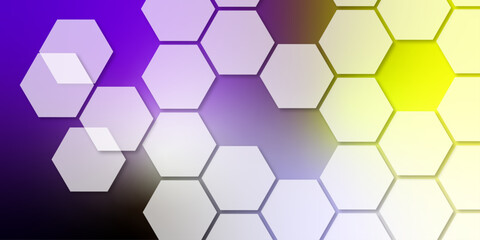 Abstract hexagonal pattern on gradient background. hexagonal pattern in shades of white, creating a modern 3D effect. abstract background with hexagons. smooth transitions between each white hexagon.