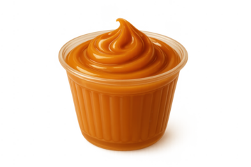 Dulce de leche caramel cream dessert in cup