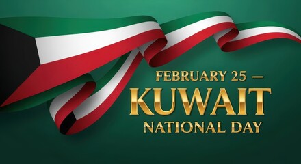 Kuwait National Day Celebration Banner. Ai generation