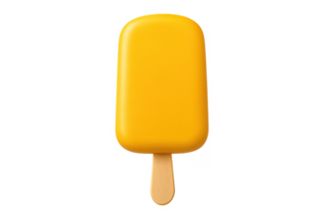 Yellow popsicle sweet treat on transparent background