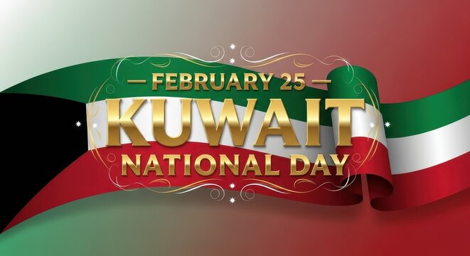 Kuwait National Day Celebration Banner. Ai generation - Powered by Adobe
