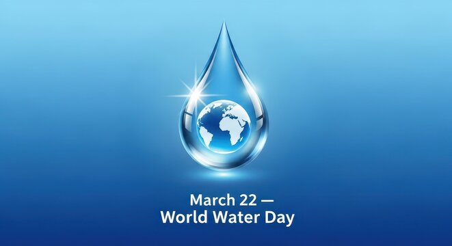 World Water Day March 22 Design. Ai generation