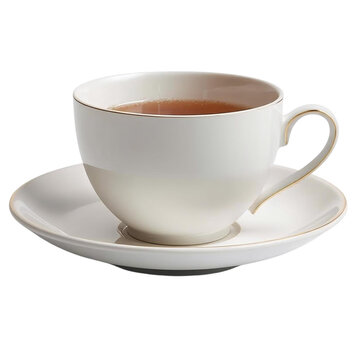 Tea Cup Front View Isolated on White Background &ndash; High-Resolution Studio Lighting Product Photo for Restaurant Branding and Mockup Design
