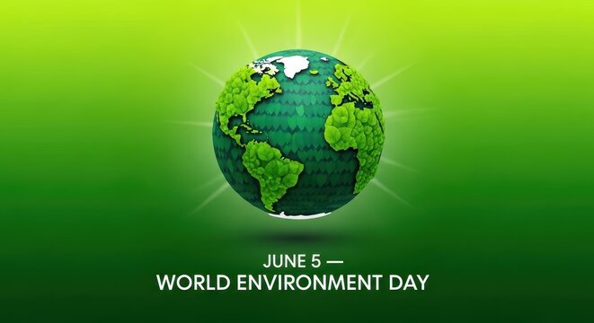 World Environment Day Globe Illustration. Ai generation