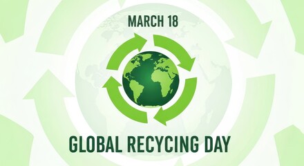 Global Recycling Day Concept with Earth and Arrows. Ai generation