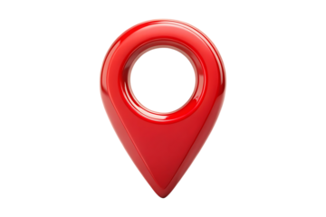red map pointer image isolated on transparent