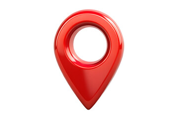 red map pointer image isolated on transparent background