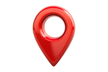 red map pointer image isolated on transparent background