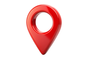 red map pointer image isolated on transparent background