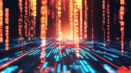 Digital data flowing matrix representing network communication - Powered by Adobe