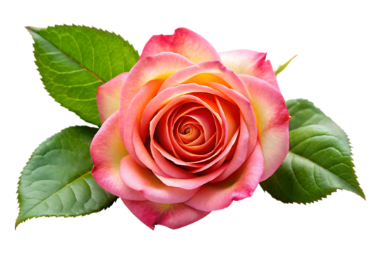 Pink rose flower image isolated on transparent background