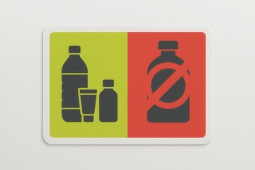 Fototapeta premium Conceptual illustration contrasting environmentally friendly beverage containers against symbols of harmful plastic consumption, emphasizing sustainability and eco conscious choices