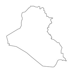 Iraq outline map. Iraq map vector. Iraq map on white background