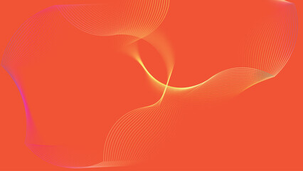 Pregnant woman with red heart vector illustration on floral gold elegant backdrop design. linear waves abstract futuristic tech background. 