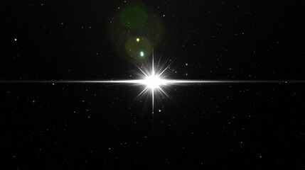 A star in space with a lens flare.