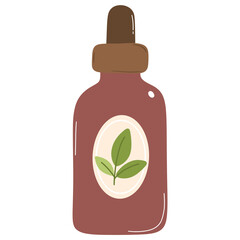 Herbal Essential Oil Bottle Clipart – Natural Skincare & Aromatherapy PNG