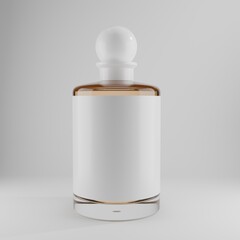 Elegant Glass Decanter Mockup with White Label & Stopper