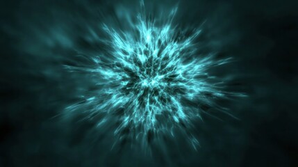 Fototapeta premium A digital illustration of a blue-green fractal pattern.