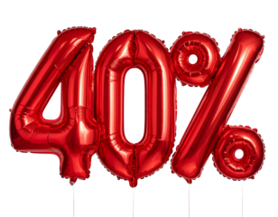 40 percent discount balloon theme number isolated on white background
