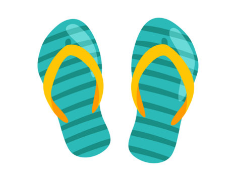 Turquoise flip flops summer vacation footwear illustration