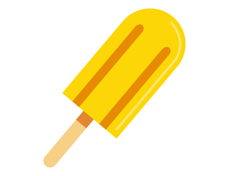 Yellow popsicle isolated on black background illustration