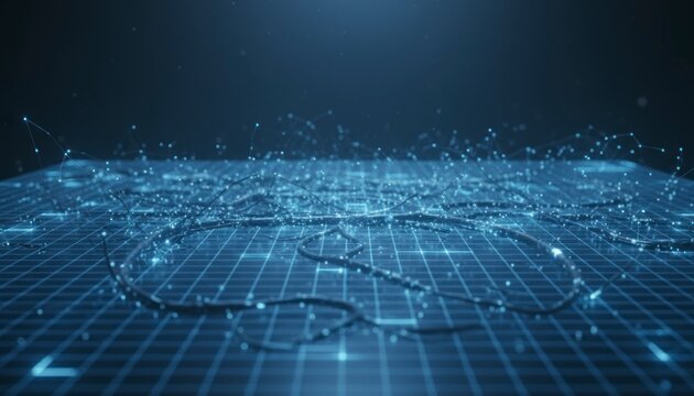 Abstract network grid digital connection