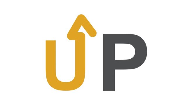 Up Logo. U and P letters,  video, sign.