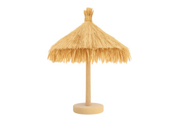 Straw beach umbrella providing shade for summer vacation