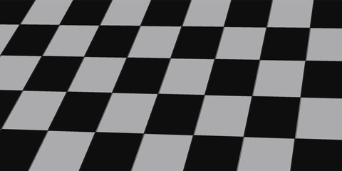 Naklejka premium Black and white checkered floor tiles texture for background
