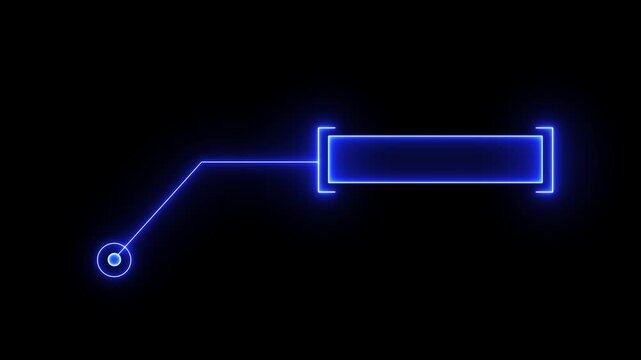 Animated callout lines for text and data. HUD element on a black background.Futuristic Glow HUD Callout Animation &ndash; Digital Six-Pack Motion Graphics on Black Screen