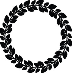 Illustrator laurel wreath frame border natural organic design Silhouette vector