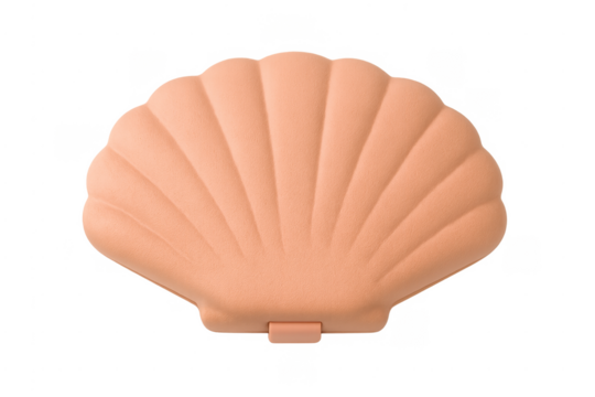 Pink seashell jewelry box case on transparent background