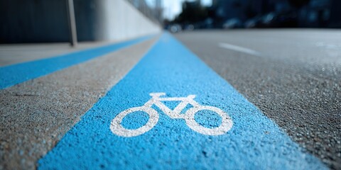 Bike lane marked on a city street promoting cycling safety and urban mobility for commuters