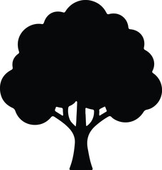 Illustrator simple oak tree black symbol graphic design Silhouette vector