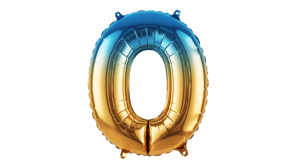 Celebrate zero years with a radiant blue and golden balloon for anniversaries and special occasions