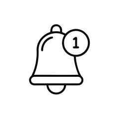 Bell With Notification Dot Alert Line Icon
