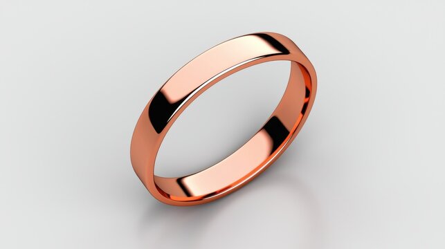 A shiny copper ring with a smooth band.